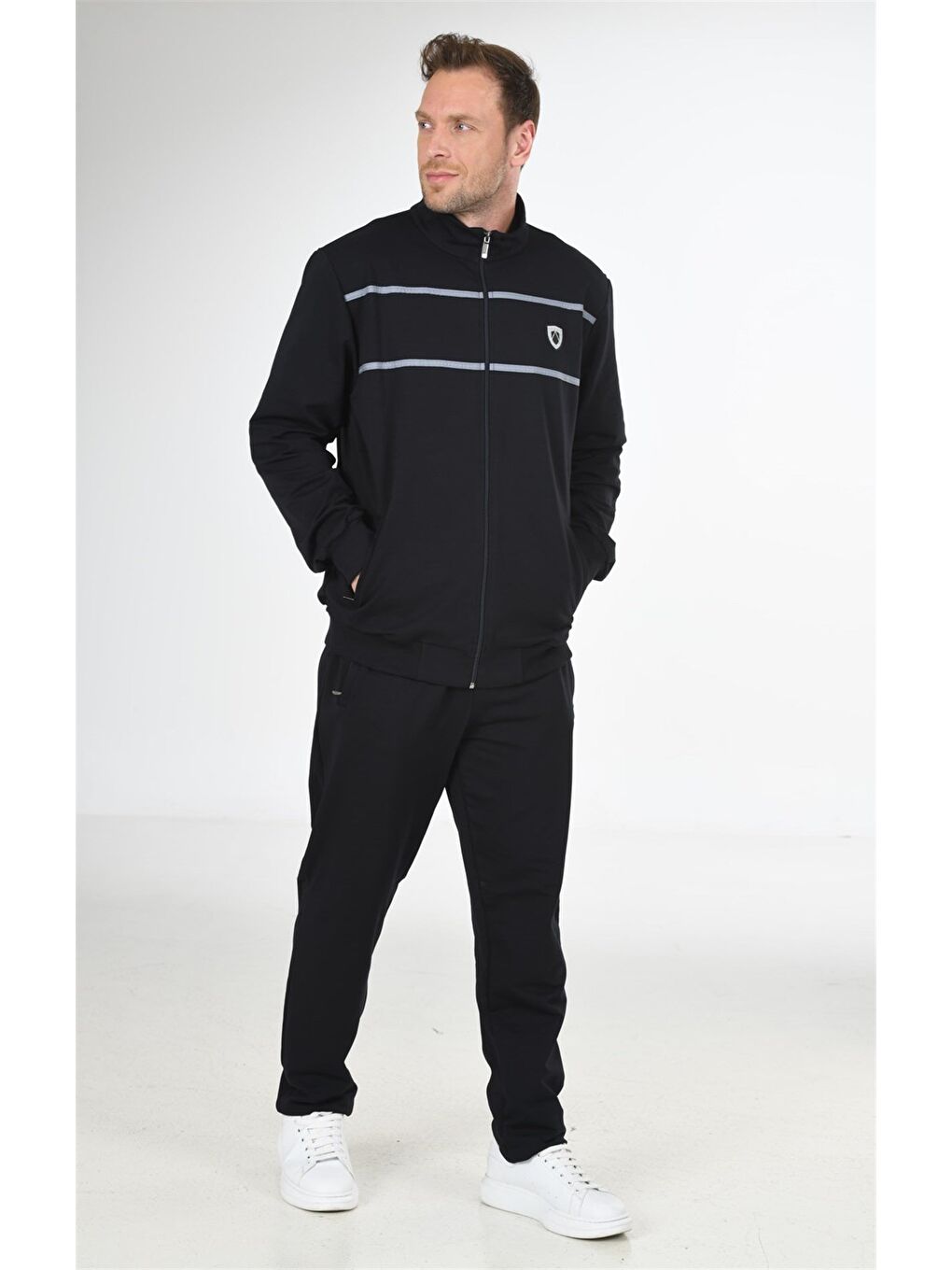 Lacivert Pamuklu Büyük Beden Erkek Eşofman Takımı 201514