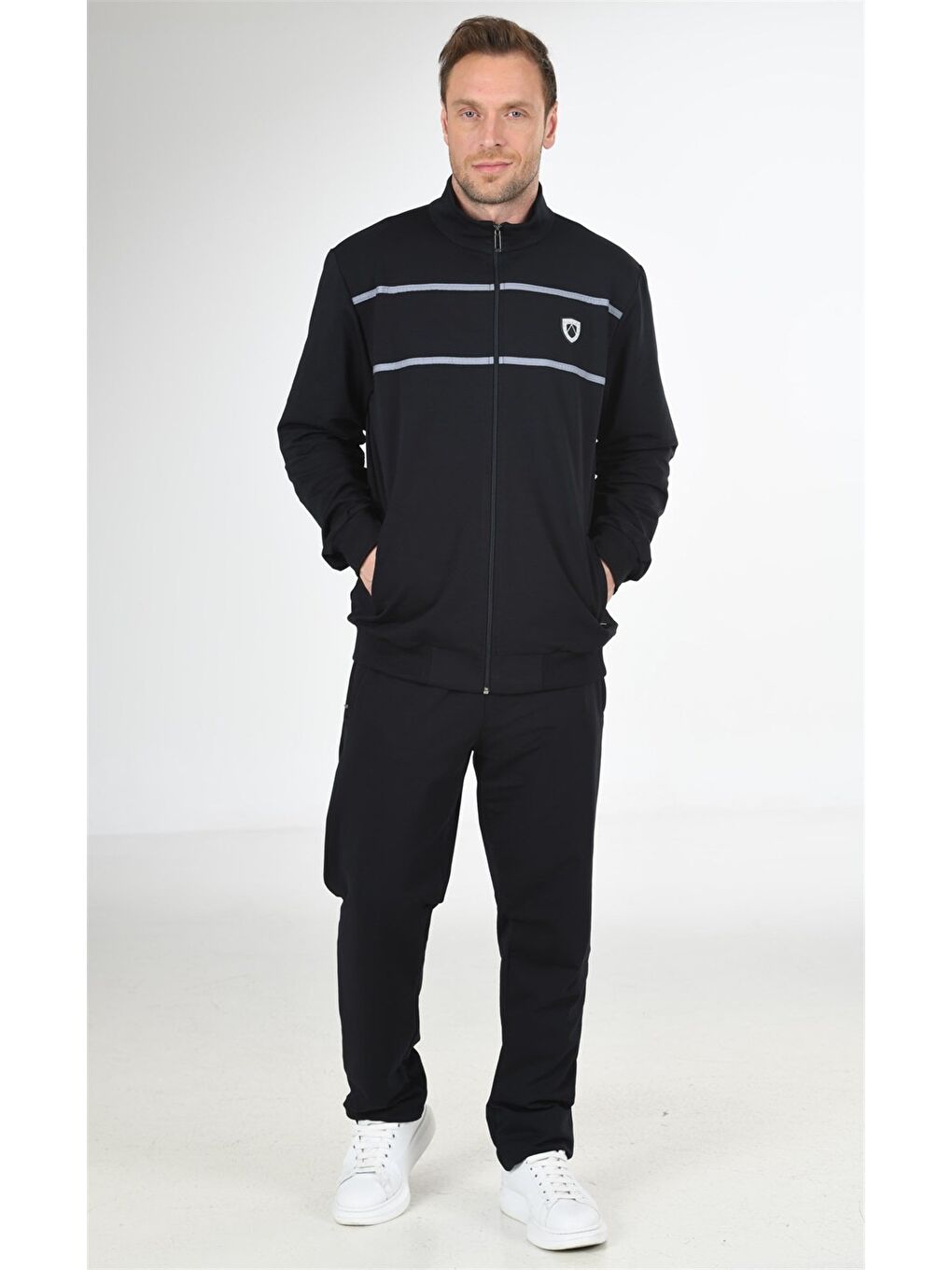 Lacivert Pamuklu Büyük Beden Erkek Eşofman Takımı 201514-1