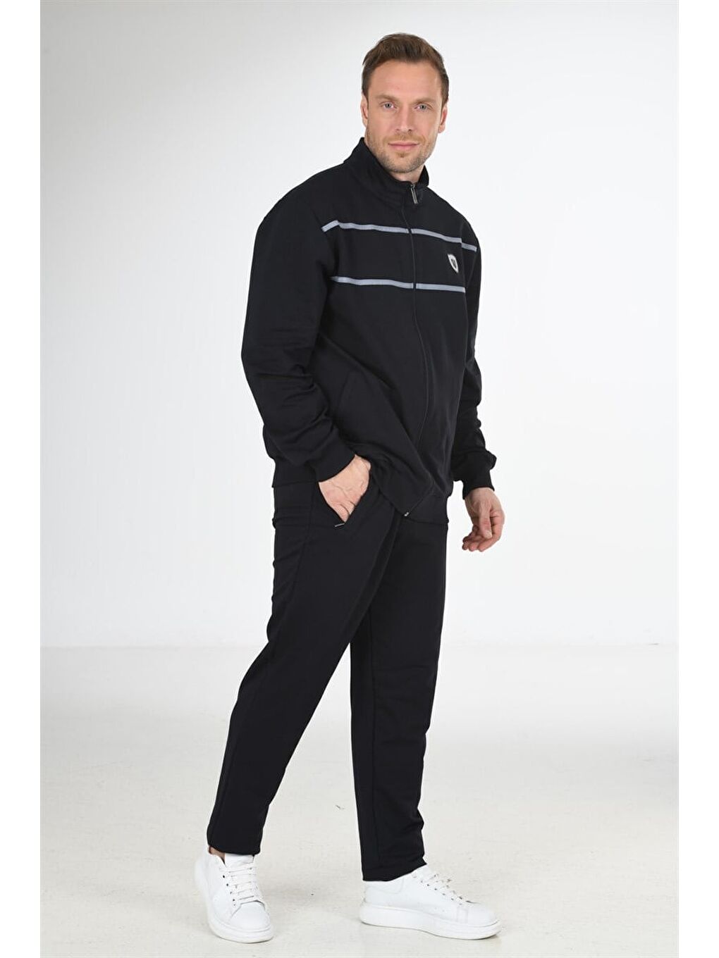 Lacivert Pamuklu Büyük Beden Erkek Eşofman Takımı 201514-2