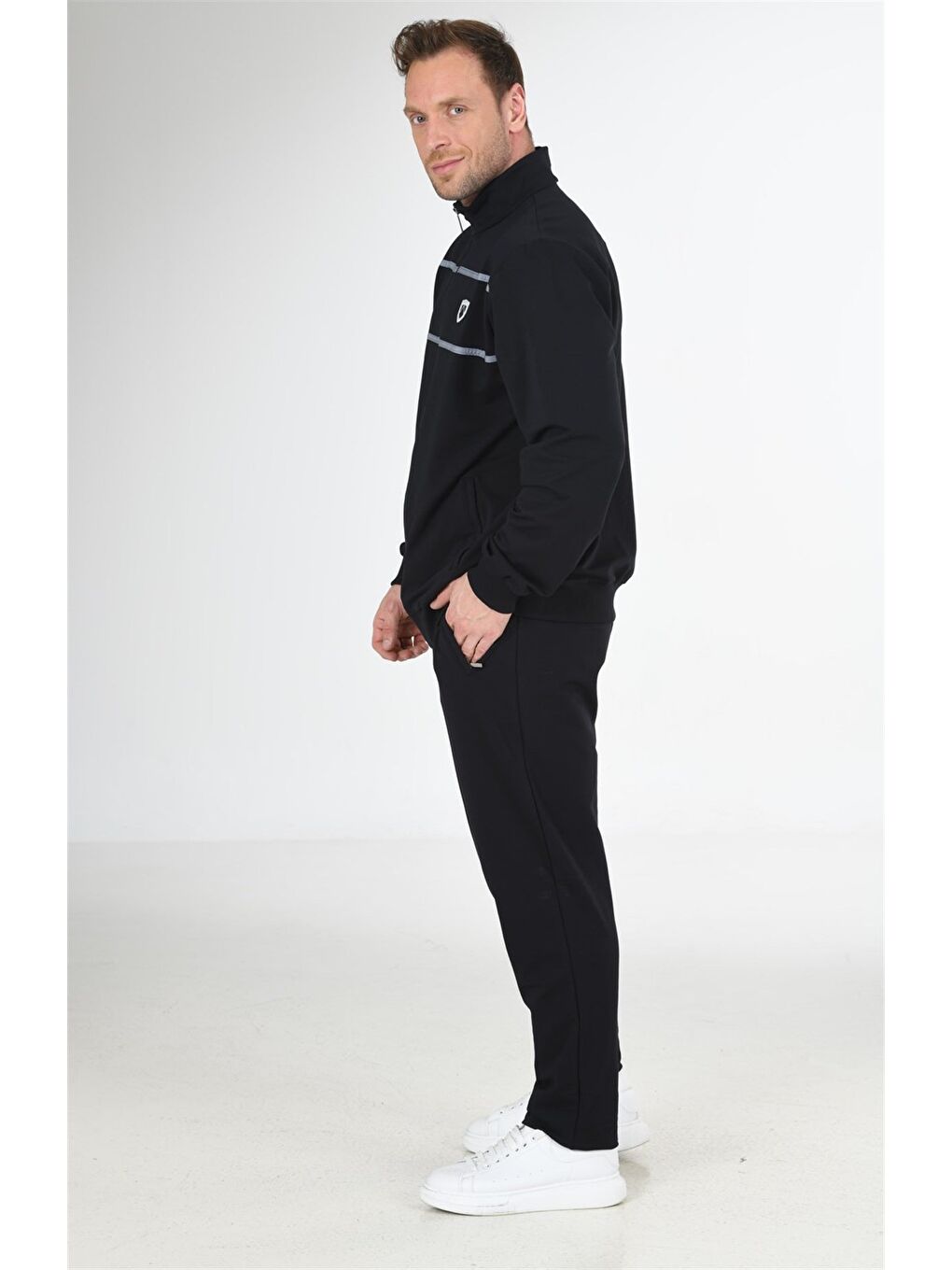 Lacivert Pamuklu Büyük Beden Erkek Eşofman Takımı 201514-4