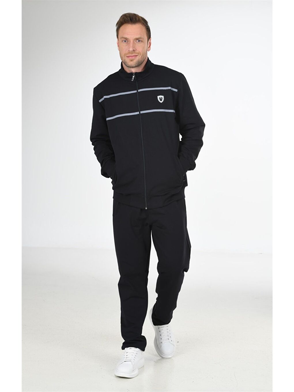 Lacivert Pamuklu Büyük Beden Erkek Eşofman Takımı 201514-5