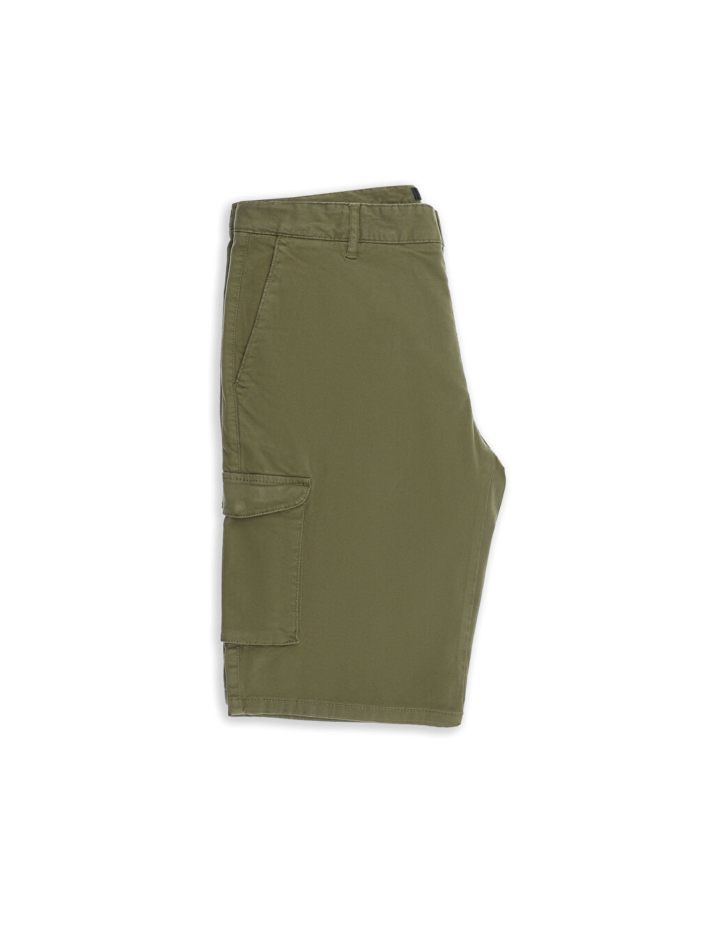 Haki Regular Fit Kargo Cepli Pamuklu Bermuda Şort-2