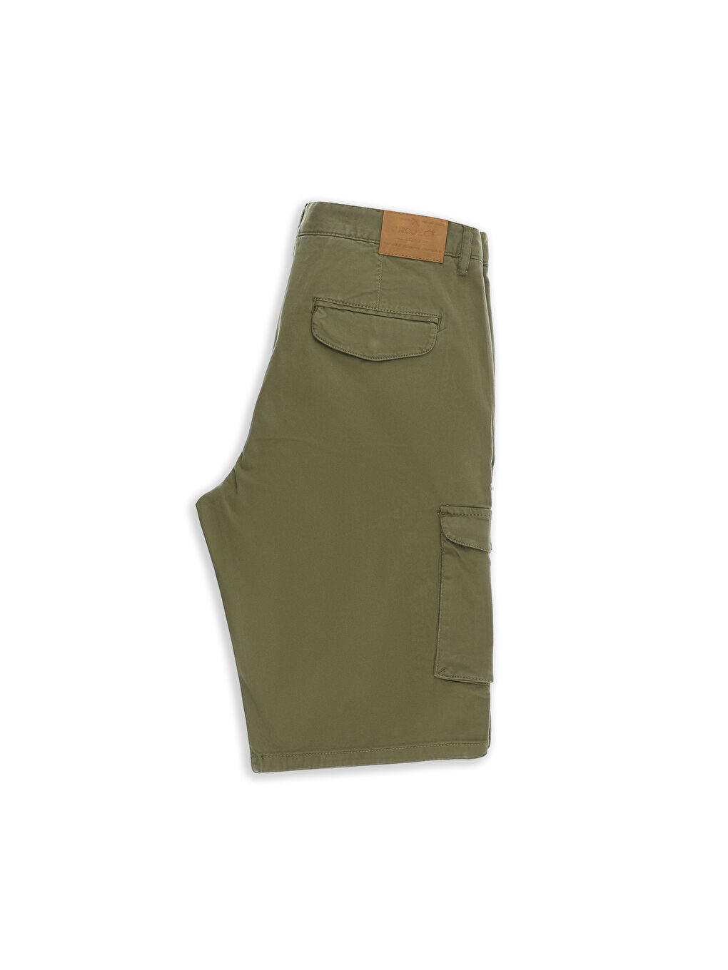 Haki Regular Fit Kargo Cepli Pamuklu Bermuda Şort-3