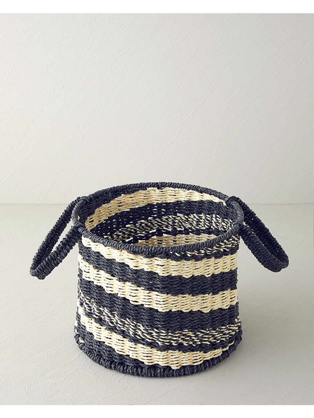 Denver Kağıt İp Sepet 25x20 cm Natural-Siyah-1