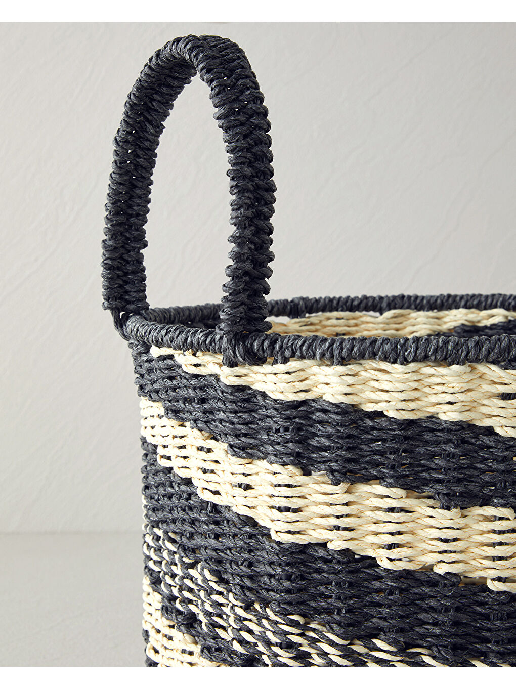 Denver Kağıt İp Sepet 25x20 cm Natural-Siyah-2
