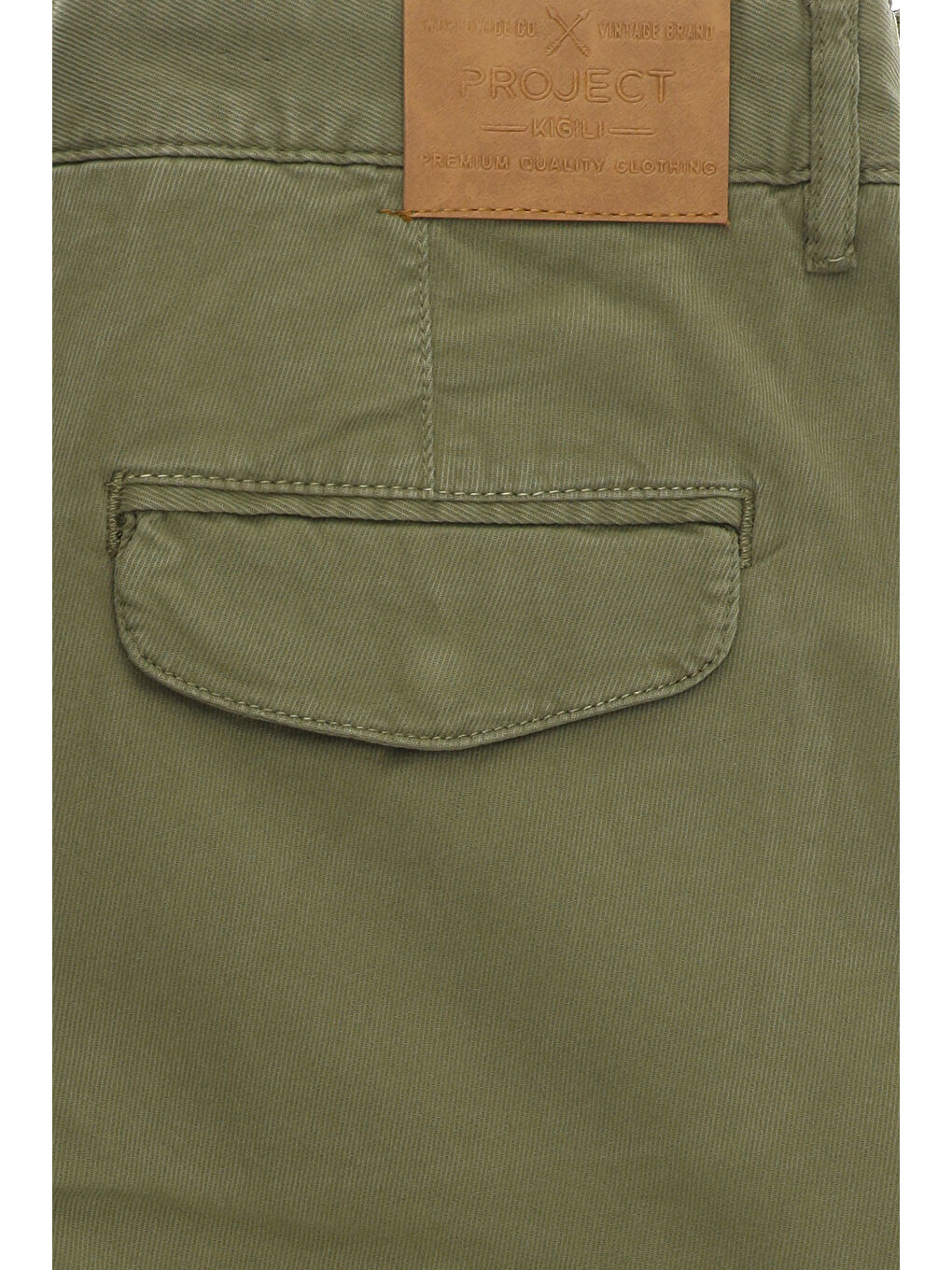 Haki Regular Fit Kargo Cepli Pamuklu Bermuda Şort-4