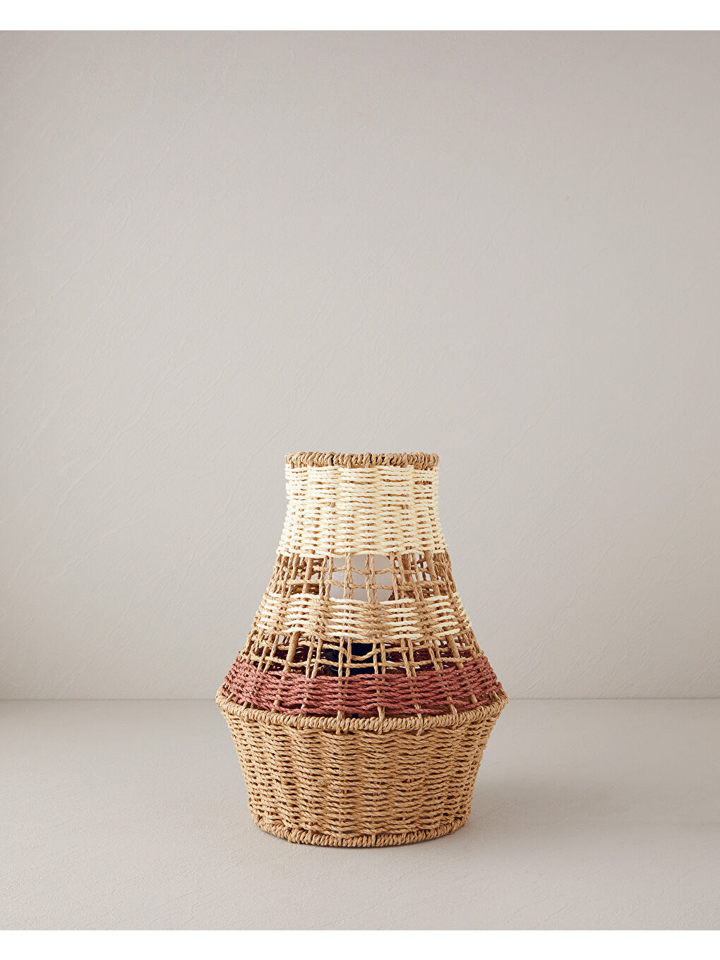 Bej Lenore Kağıt İp Abajur 12x18x30 cm Natural