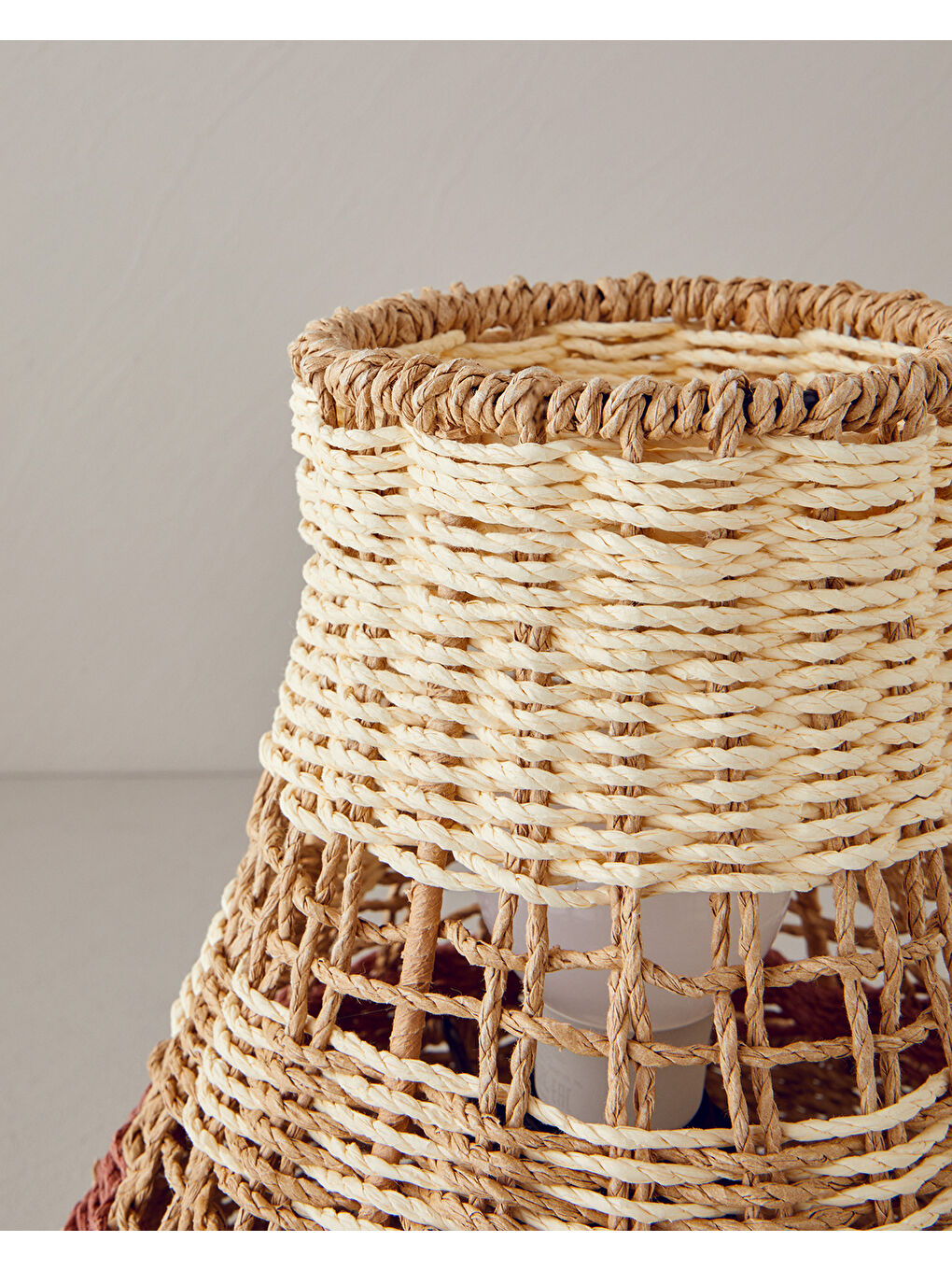 Bej Lenore Kağıt İp Abajur 12x18x30 cm Natural-2