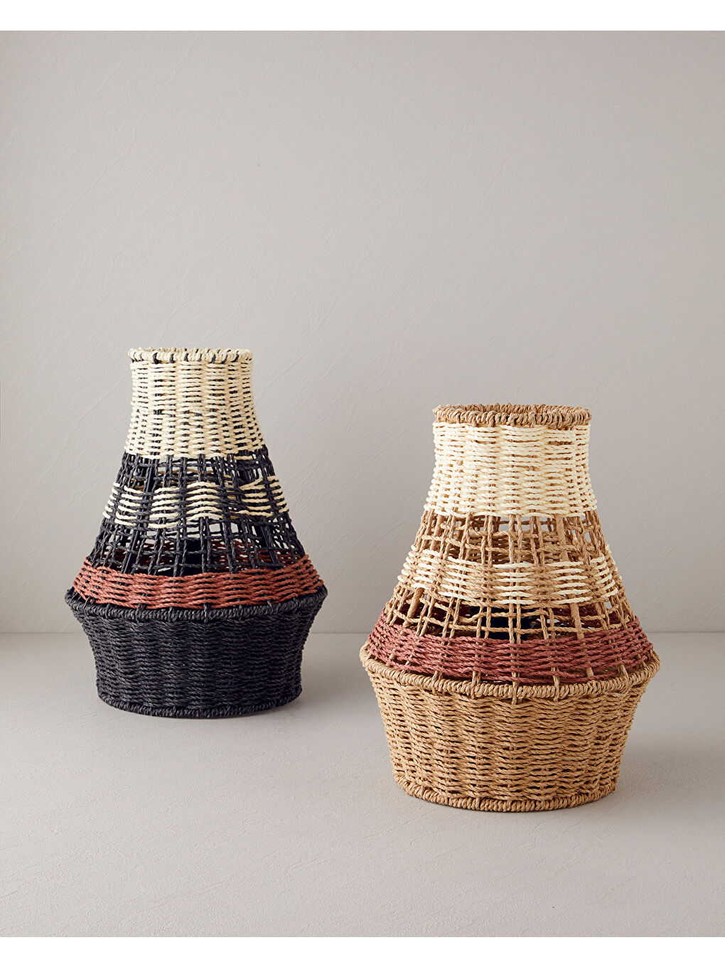 Bej Lenore Kağıt İp Abajur 12x18x30 cm Natural-3