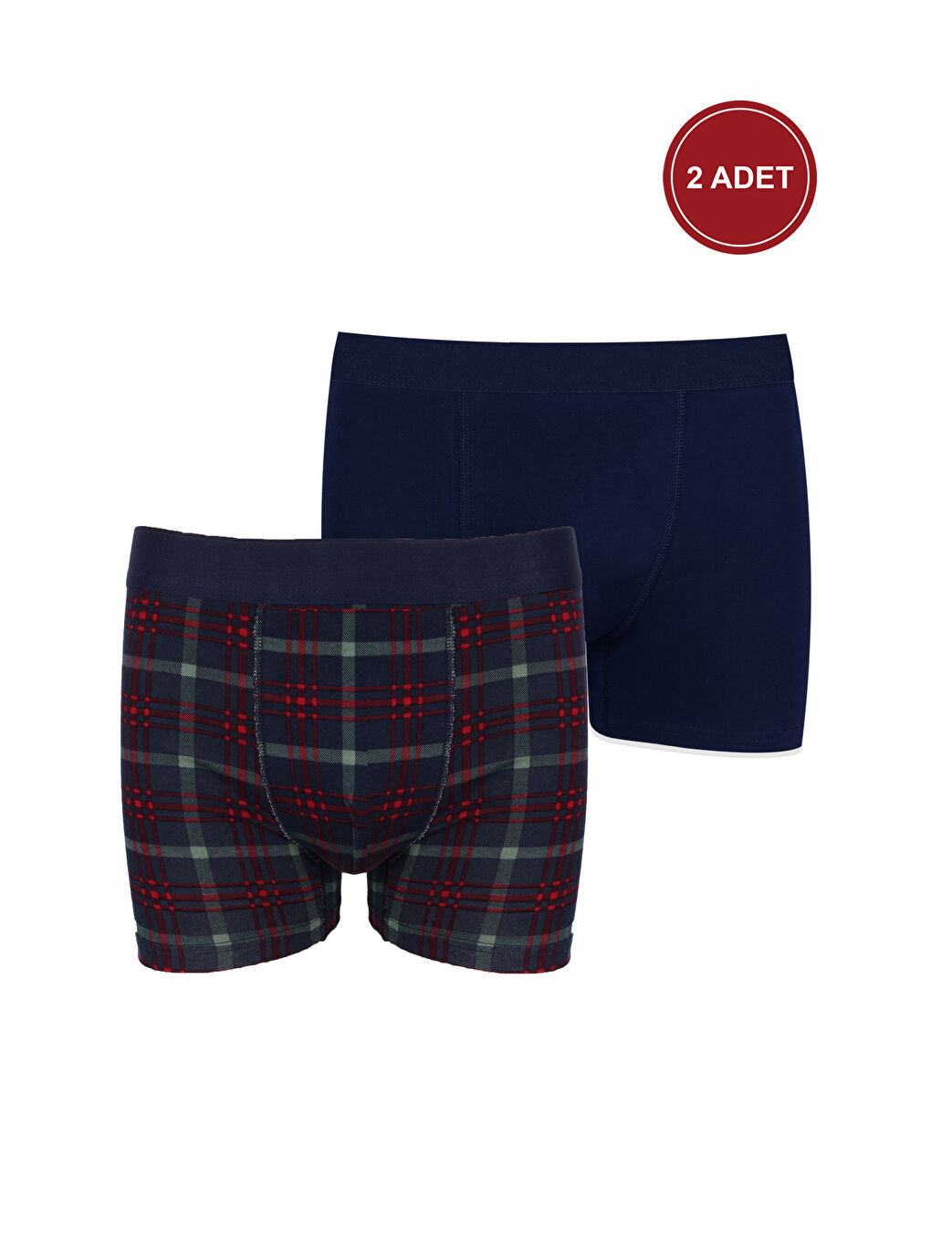Lacivert Erkek 2'li Pamuklu Elastanlı Boxer