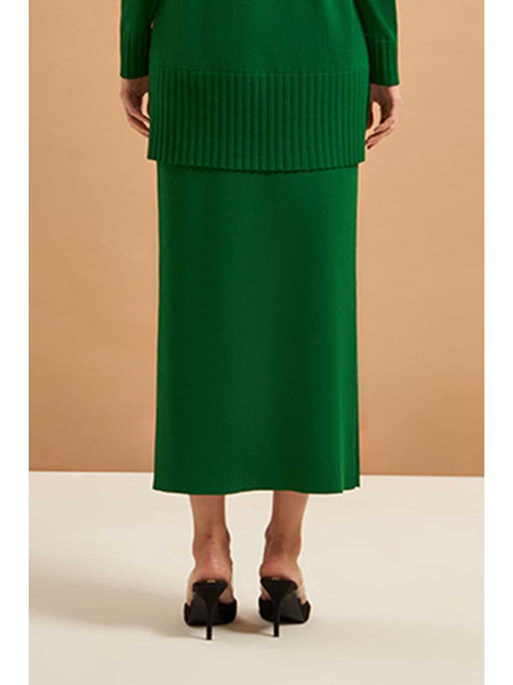 Yeşil Merserize Çelik Örme Etek NS-23K-013ETK-2