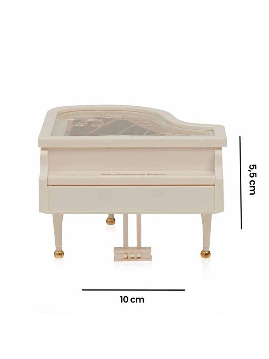 Beyaz Piyano Tasarımlı Müzik Kutusu-4