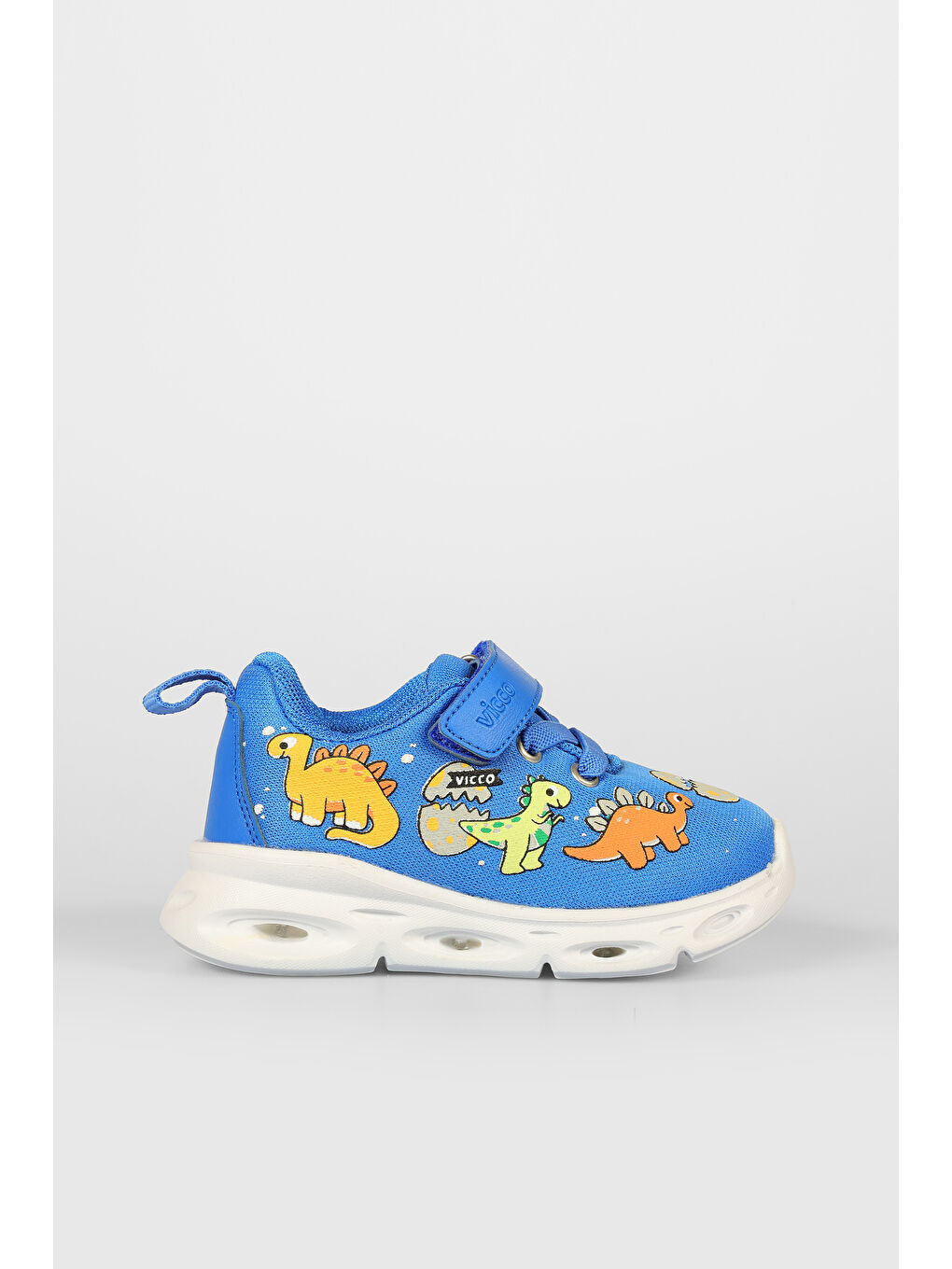 Dino Işıklı Erkek Bebek Saks Mavi Spor Ayakkabı