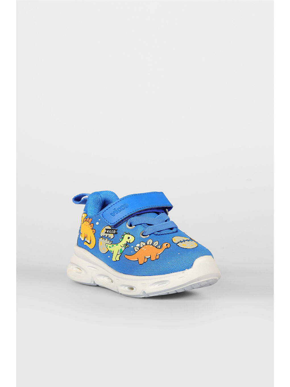 Dino Işıklı Erkek Bebek Saks Mavi Spor Ayakkabı-2