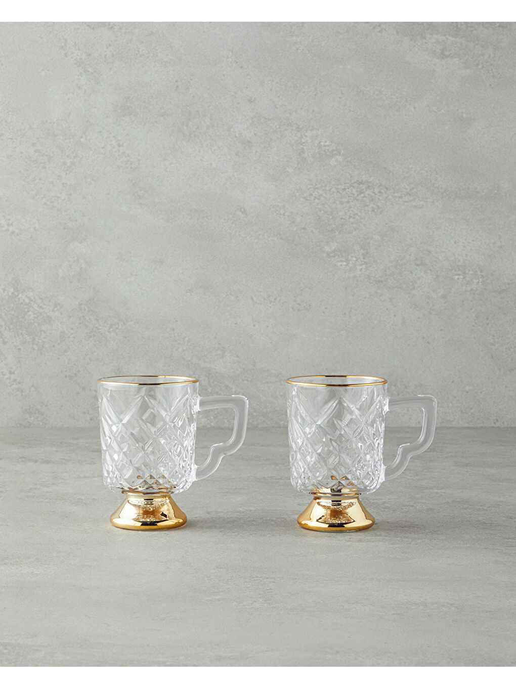 Sarı Trophy Diamond Cam 2'li Kupa 325 ml Gold