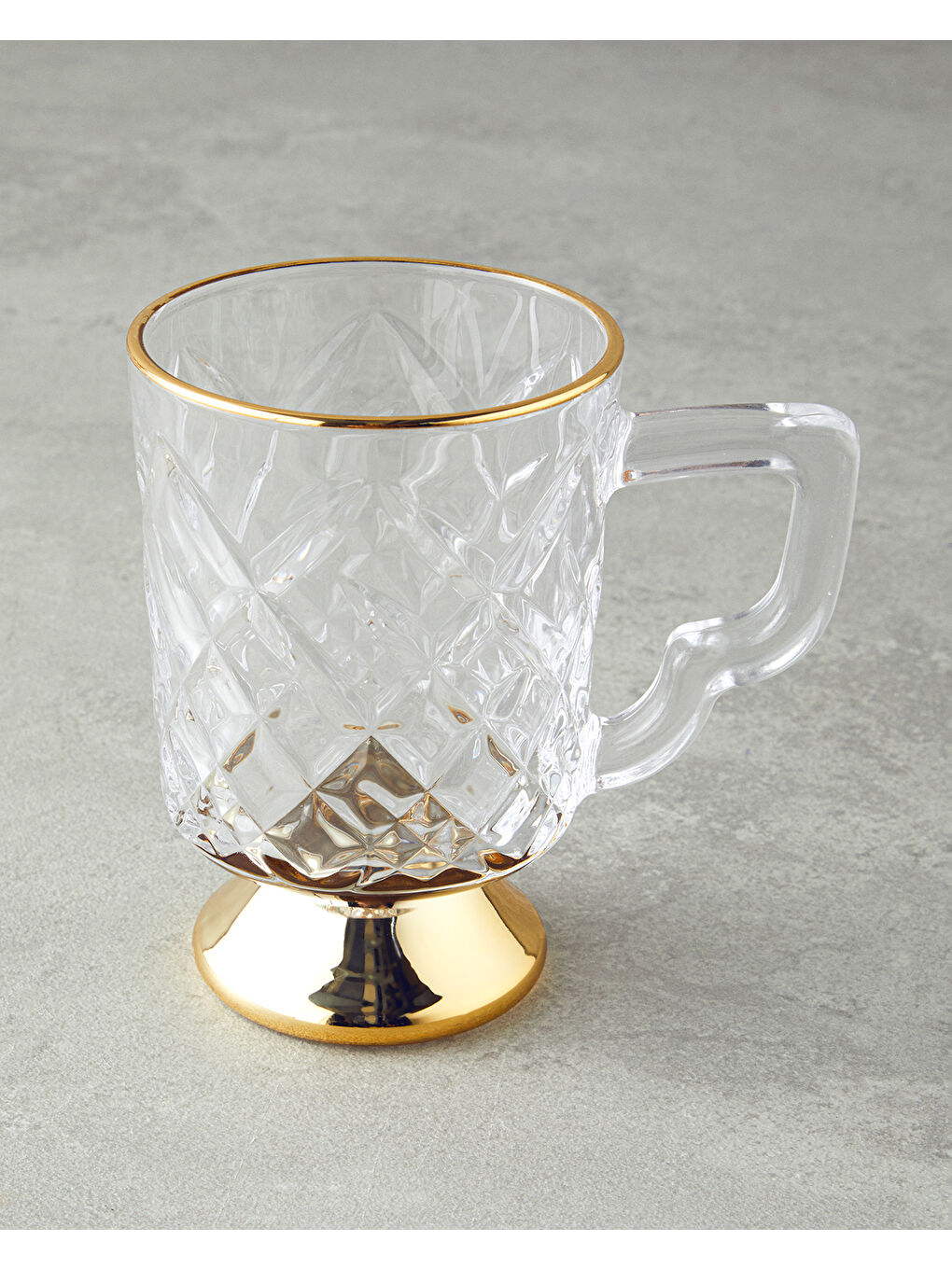 Sarı Trophy Diamond Cam 2'li Kupa 325 ml Gold-2