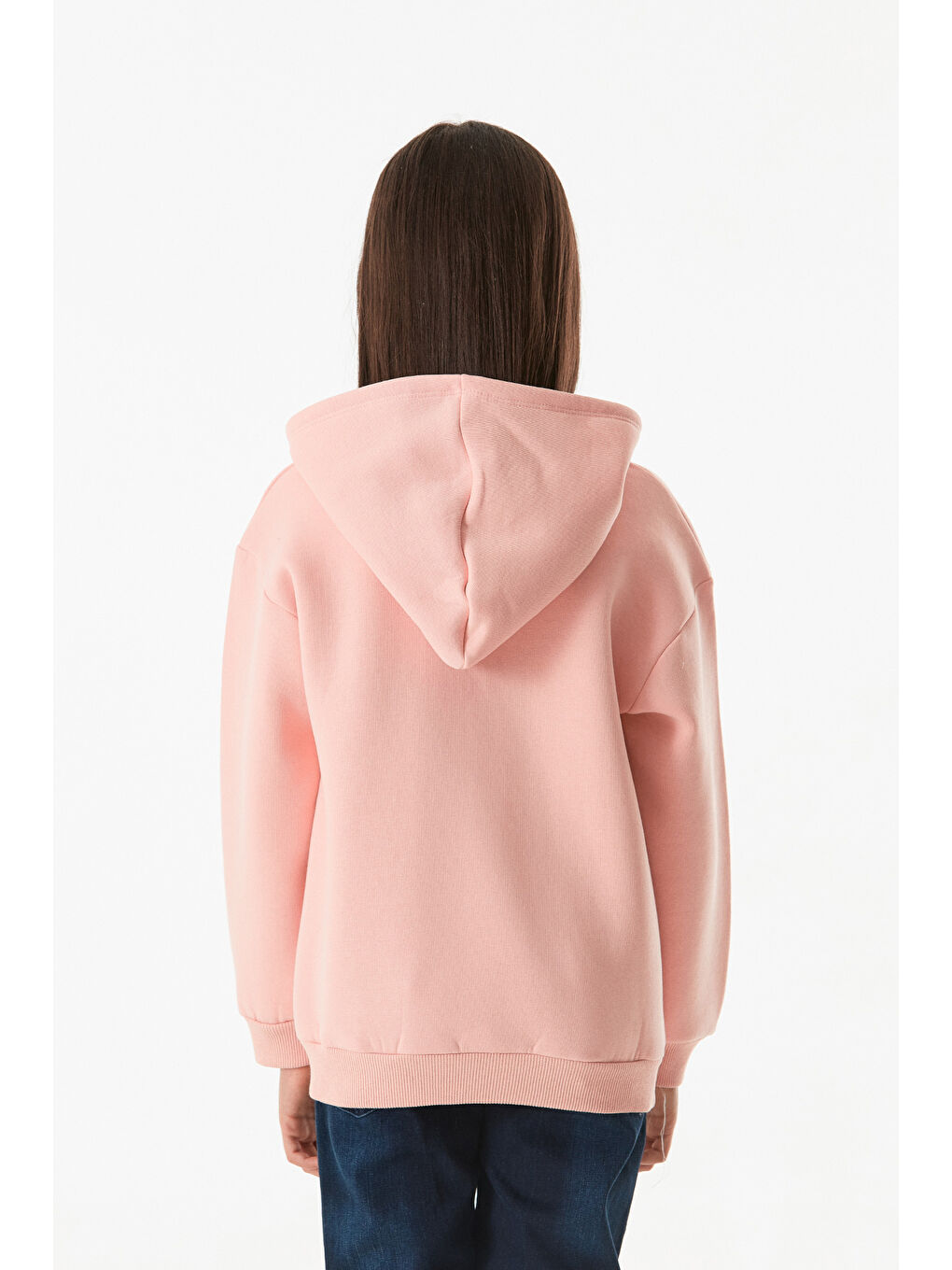 Fullamoda Pudra Pembe Kapüşonlu Kız Çocuk Sweatshirt - 4