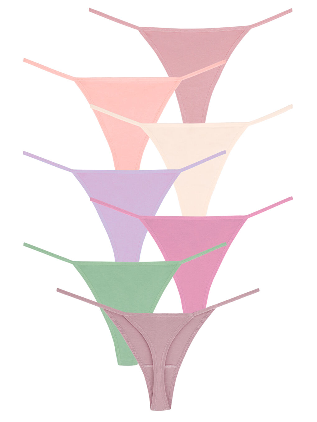 Karışık Kadın Soft Renkli Pamuklu Tanga 7'Li Paket