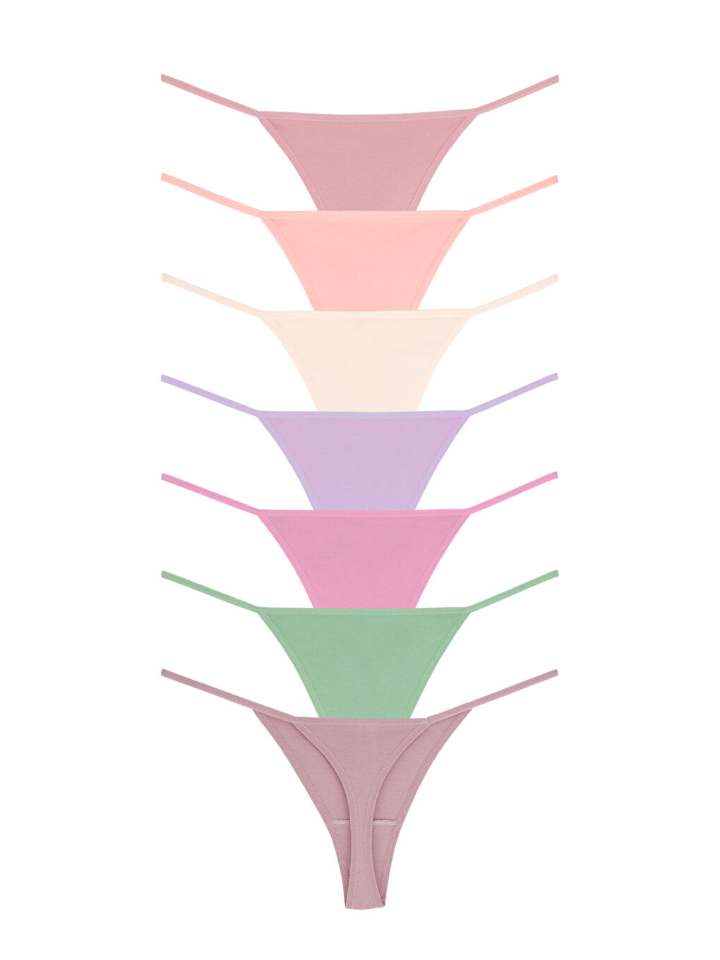 Karışık Kadın Soft Renkli Pamuklu Tanga 7'Li Paket-1