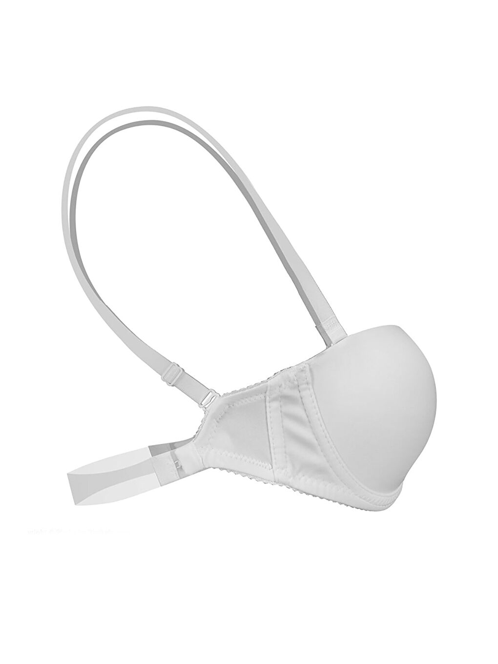 Beyaz Straplez Şeffaf Sütyen-1