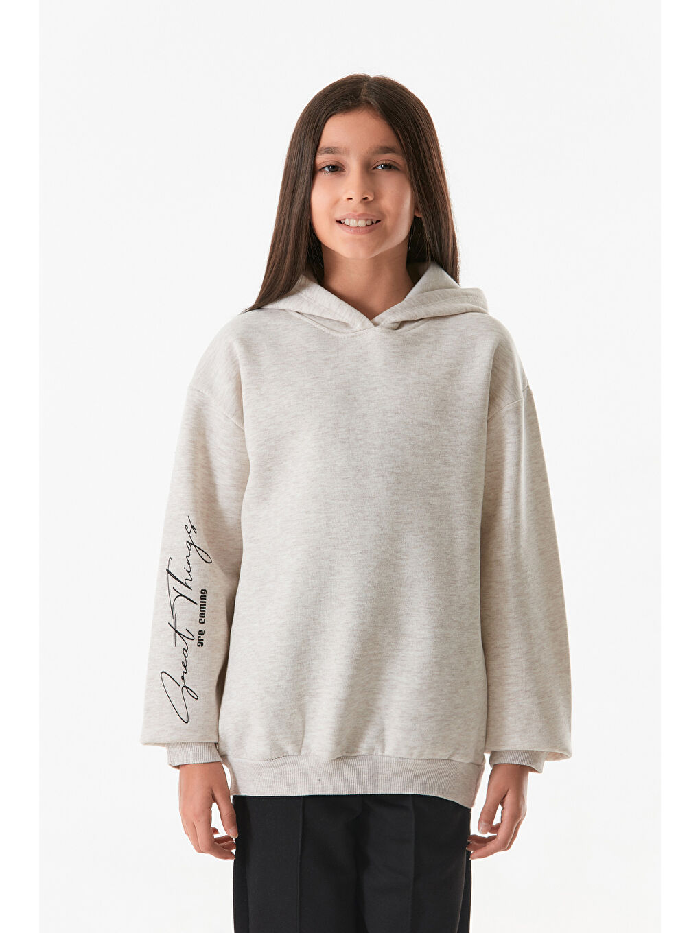 Fullamoda Taş Kapüşonlu Kız Çocuk Sweatshirt - 1