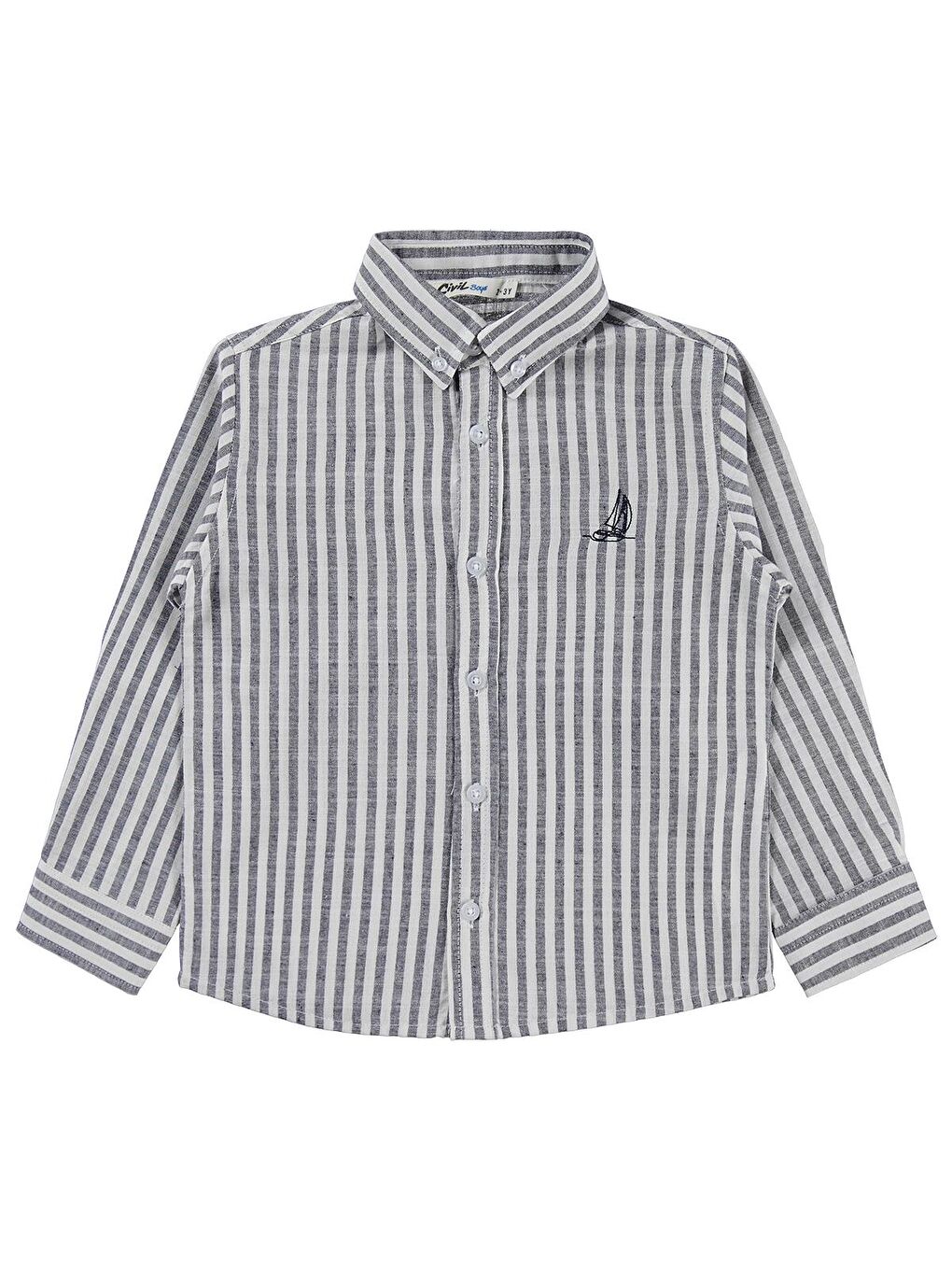 Boys Nakışlı Gömlek 2-5 Yaş Gömlek - Lacivert 3-4 Yaş