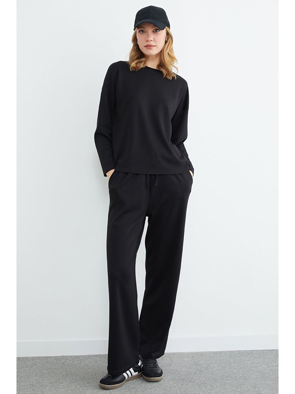 Siyah Basic Uzun Kollu Modal 2 Li Takım