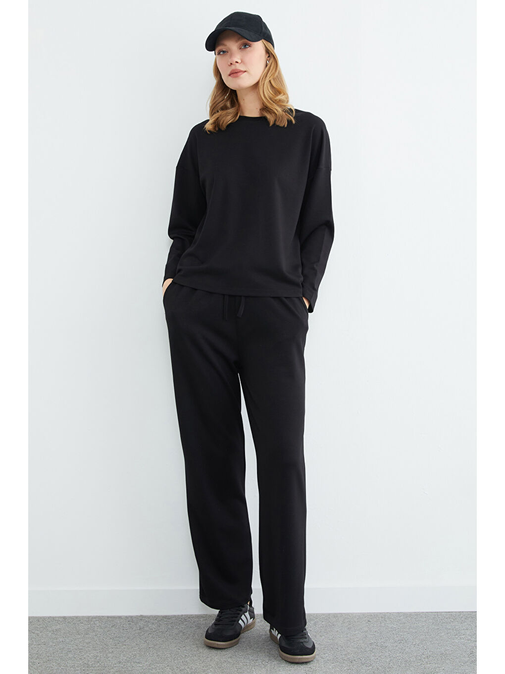 Siyah Basic Uzun Kollu Modal 2 Li Takım-1