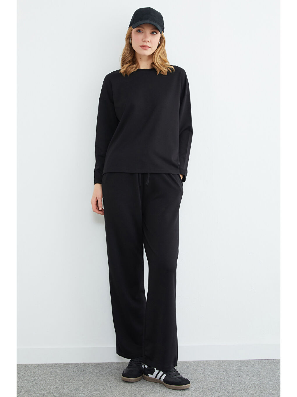 Siyah Basic Uzun Kollu Modal 2 Li Takım-2