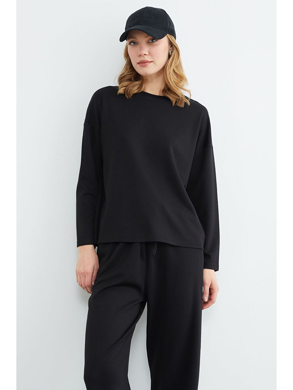 Siyah Basic Uzun Kollu Modal 2 Li Takım-3