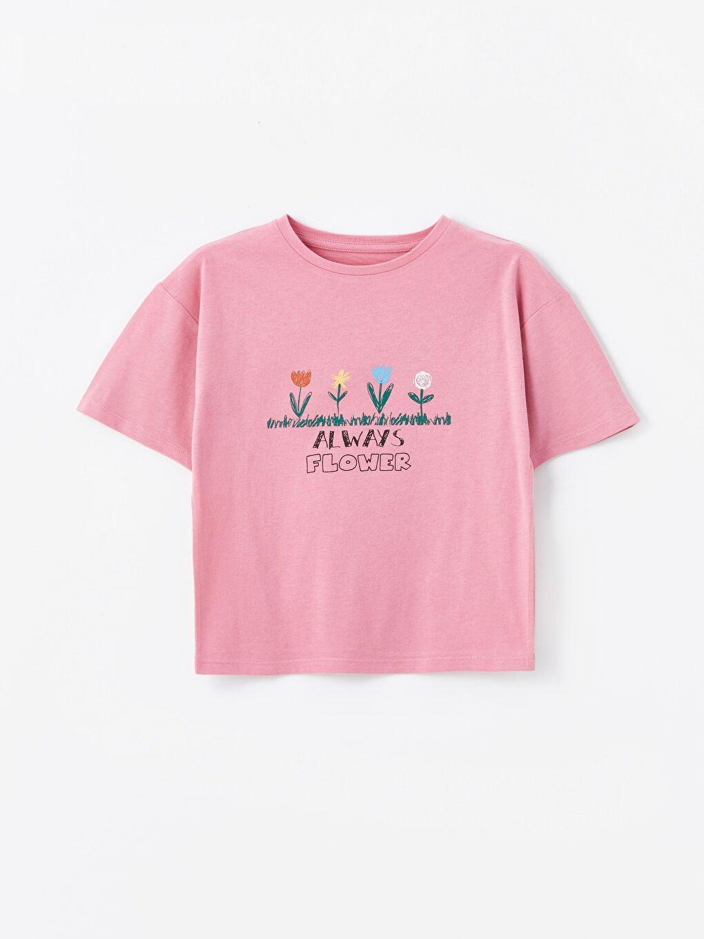 Dexia Pembe-Beyaz 3' lü Set - Örme Baskı Detaylı Tshirt - 4