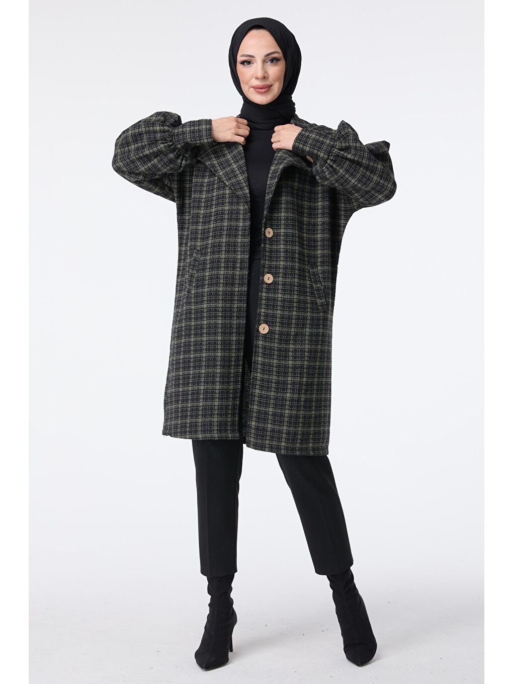 Orta Haki Kadın Trenç - 13026-6