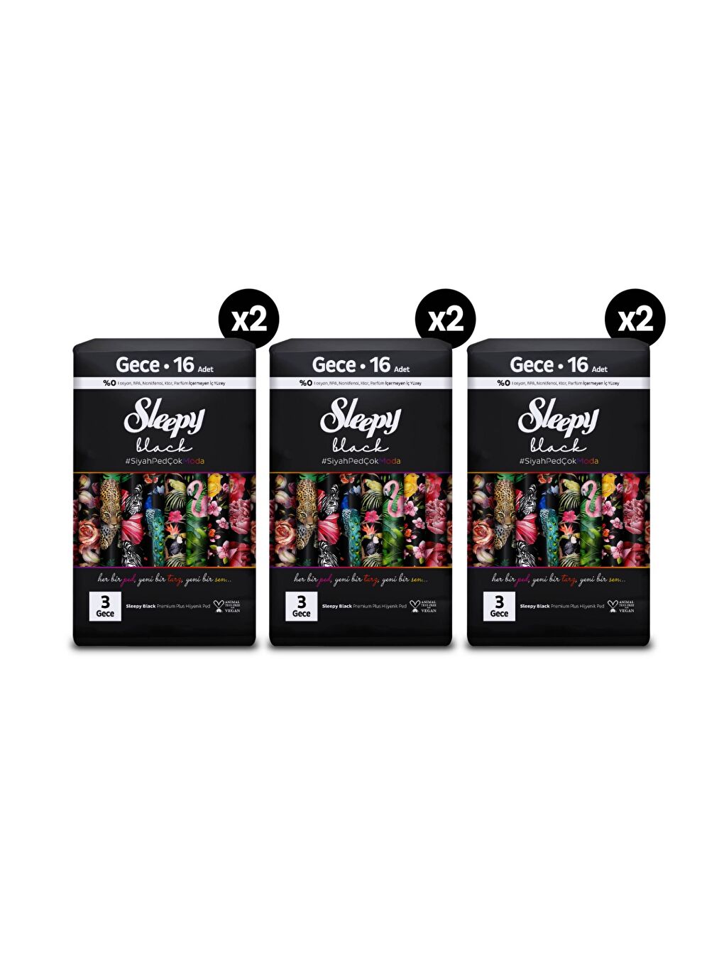 Black Premium Plus Hijyenik Ped Mega Fırsat Paketi Gece 96 Adet-2