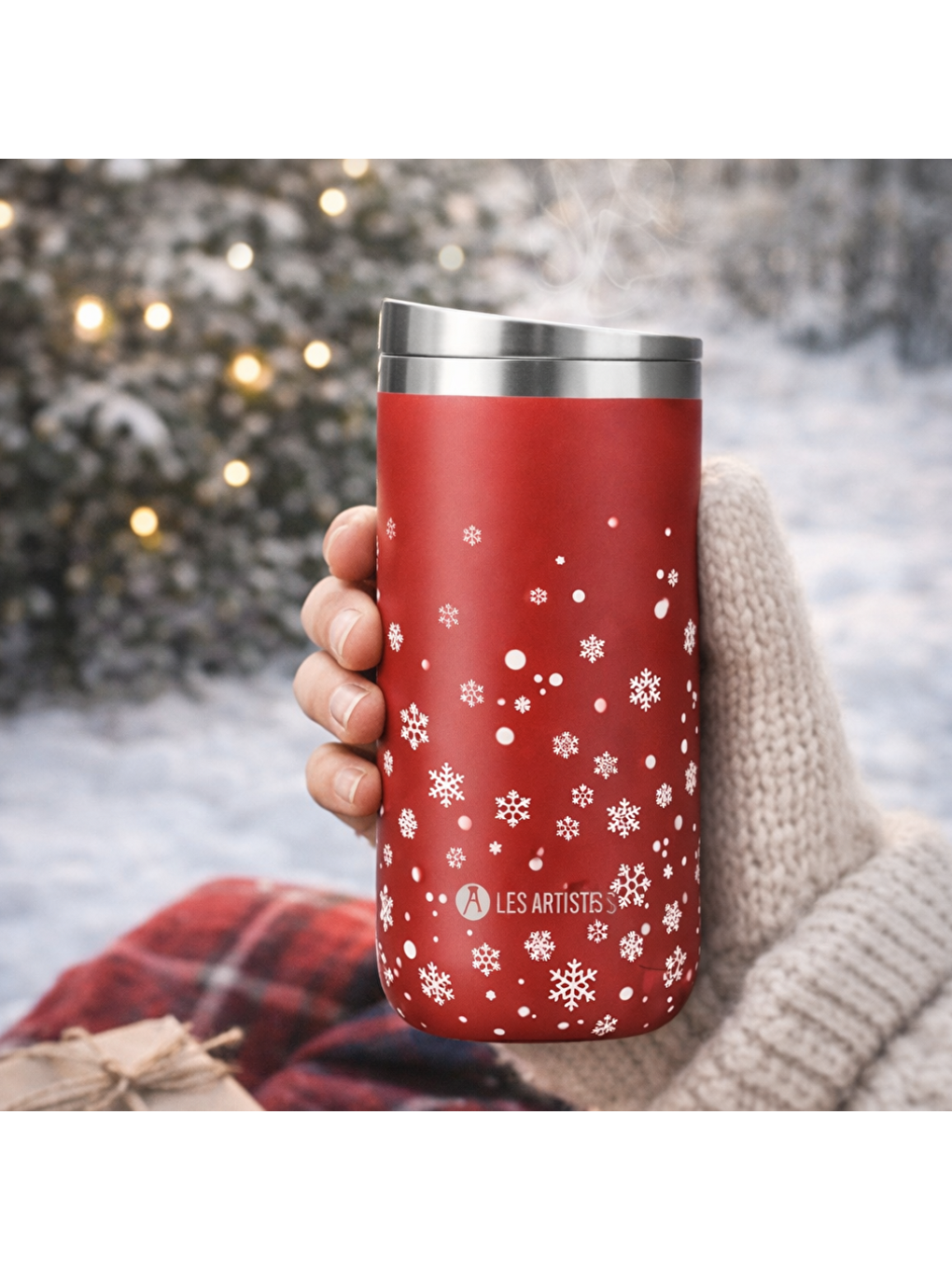 Karışık Isı Yalıtımlı Çelik Termos Mug 500ml Xmas-5