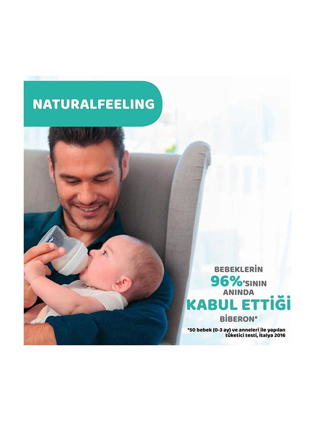 Chicco Renksiz Natural Feeling Cam Biberon 0 Ay+ 150 ml - 4