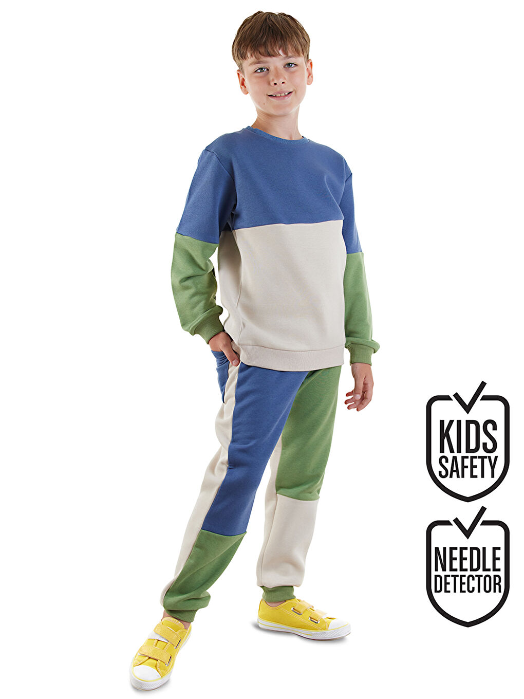 Karışık Renk Bloklu Erkek Çocuk Eşofman Takım