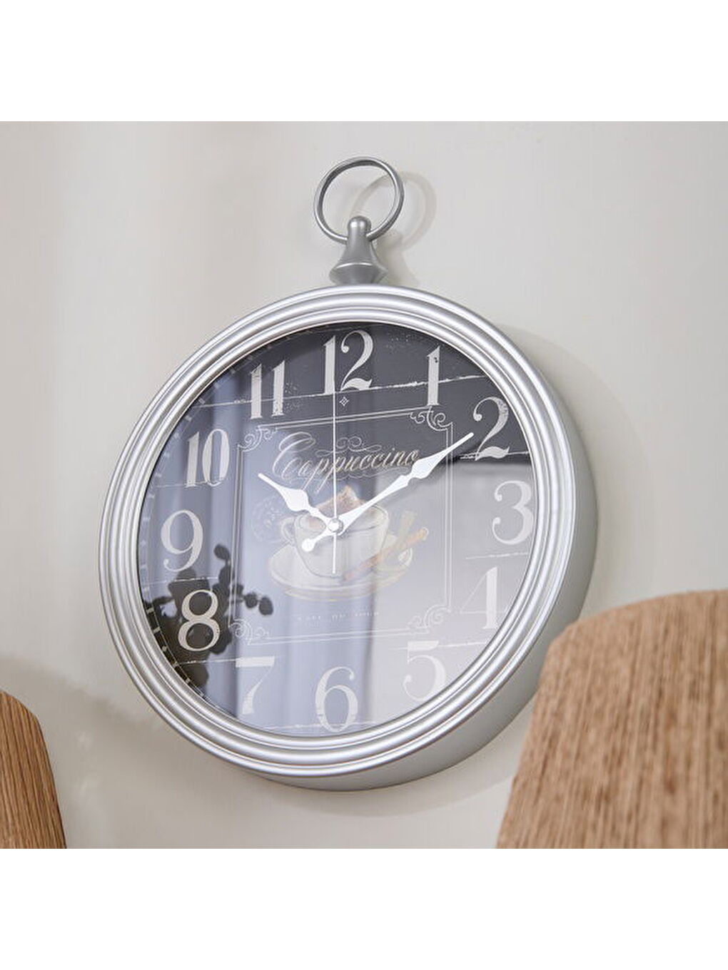 Dekoratif Kadran Duvar Saati - Gri - 30x38 cm-2