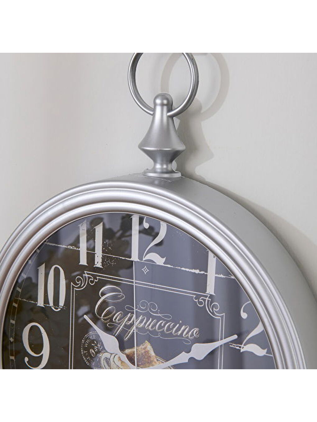 Dekoratif Kadran Duvar Saati - Gri - 30x38 cm-3