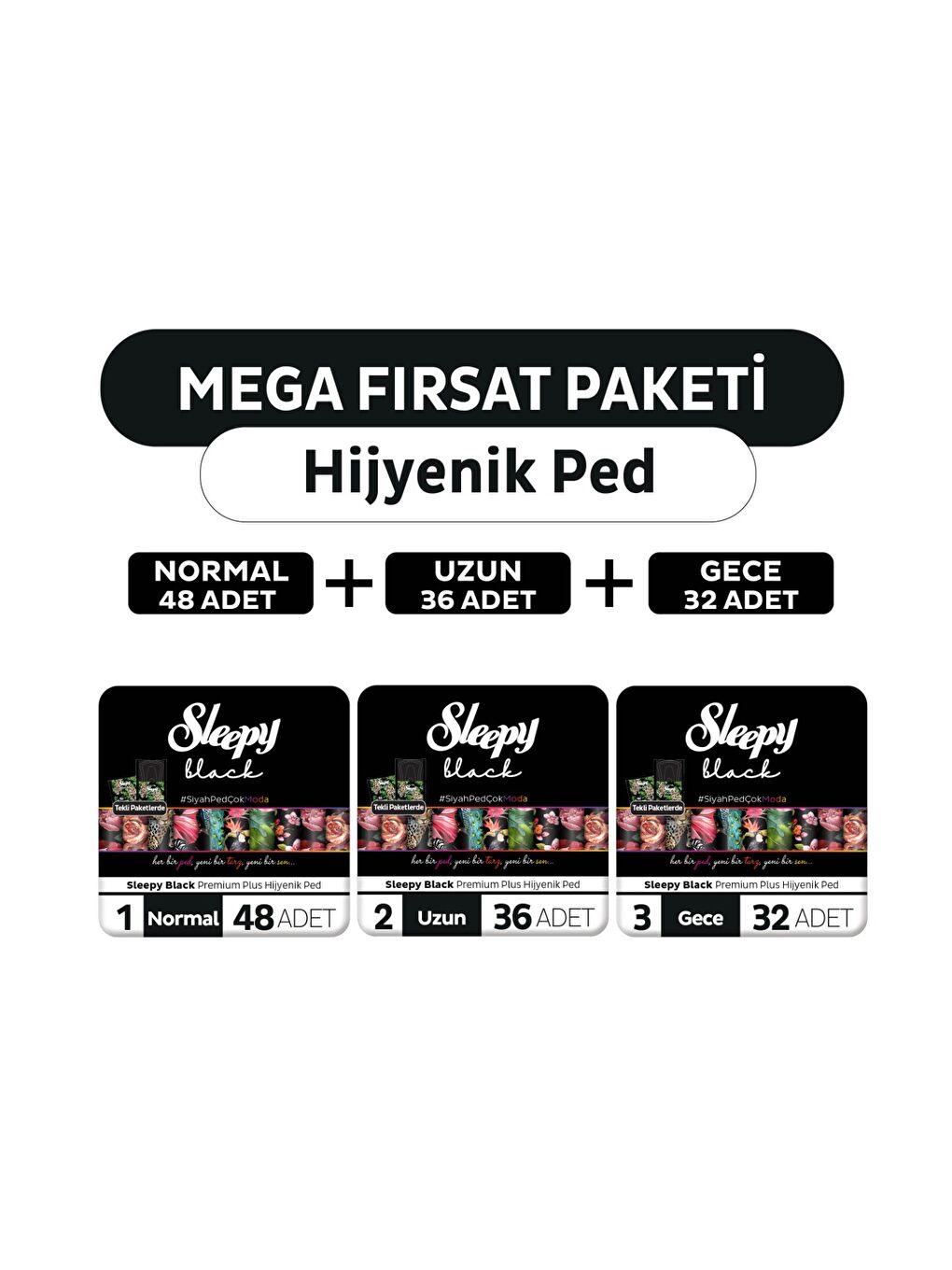 Black Premium Plus Hijyenik Ped Mega Fırsat Paketi 116 Adet