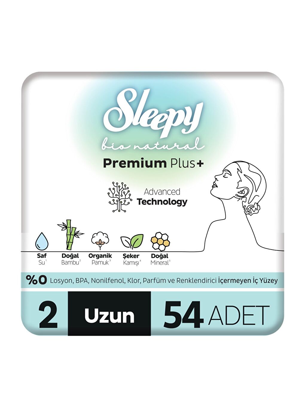 Bio Natural Premium Plus Hijyenik Ped Süper Avantaj Paketi Uzun 54 Adet