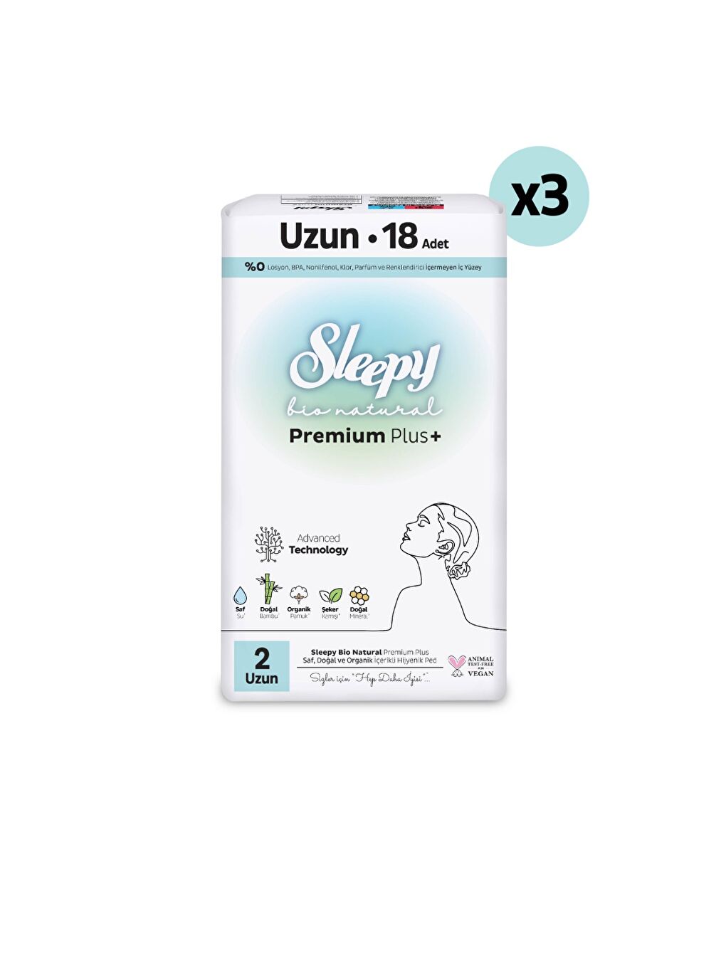 Bio Natural Premium Plus Hijyenik Ped Süper Avantaj Paketi Uzun 54 Adet-1