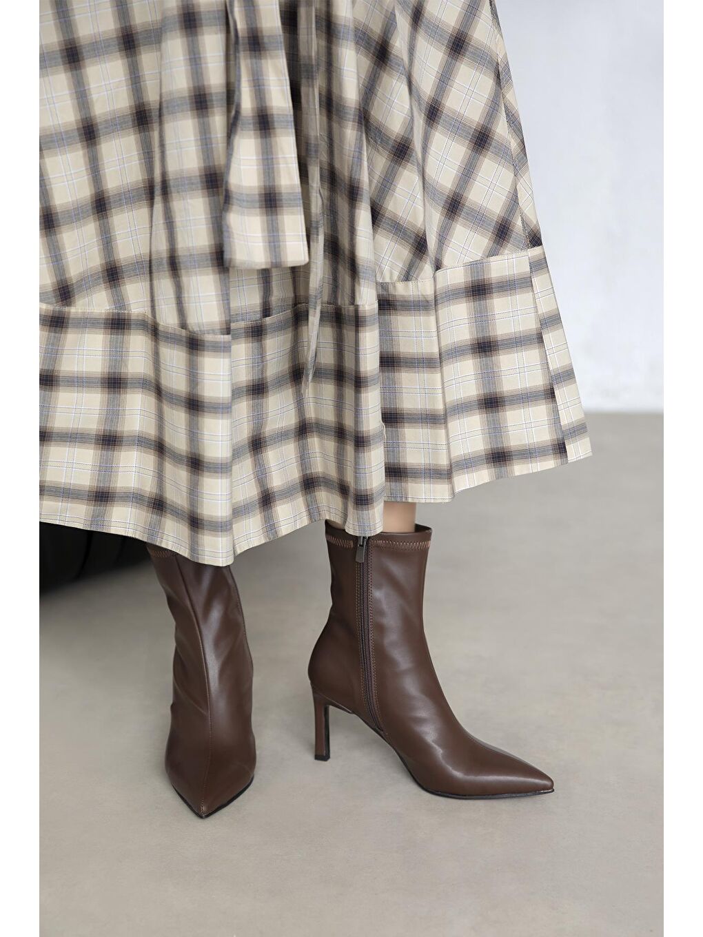 Kahverengi Erıca Kadın Streç Deri  Bot Kahve-1