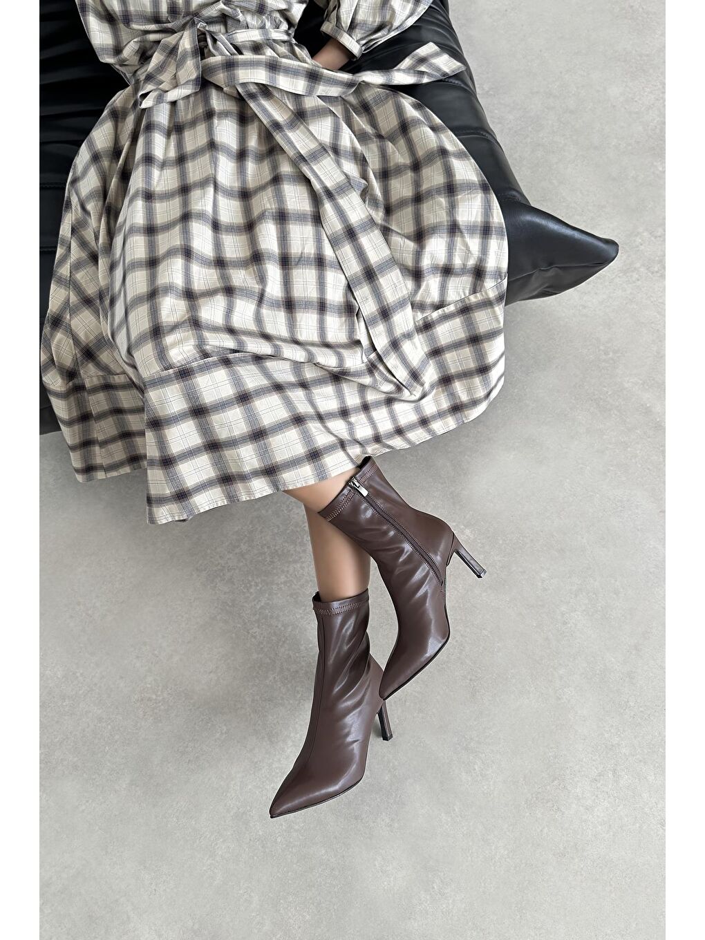 Kahverengi Erıca Kadın Streç Deri  Bot Kahve-3