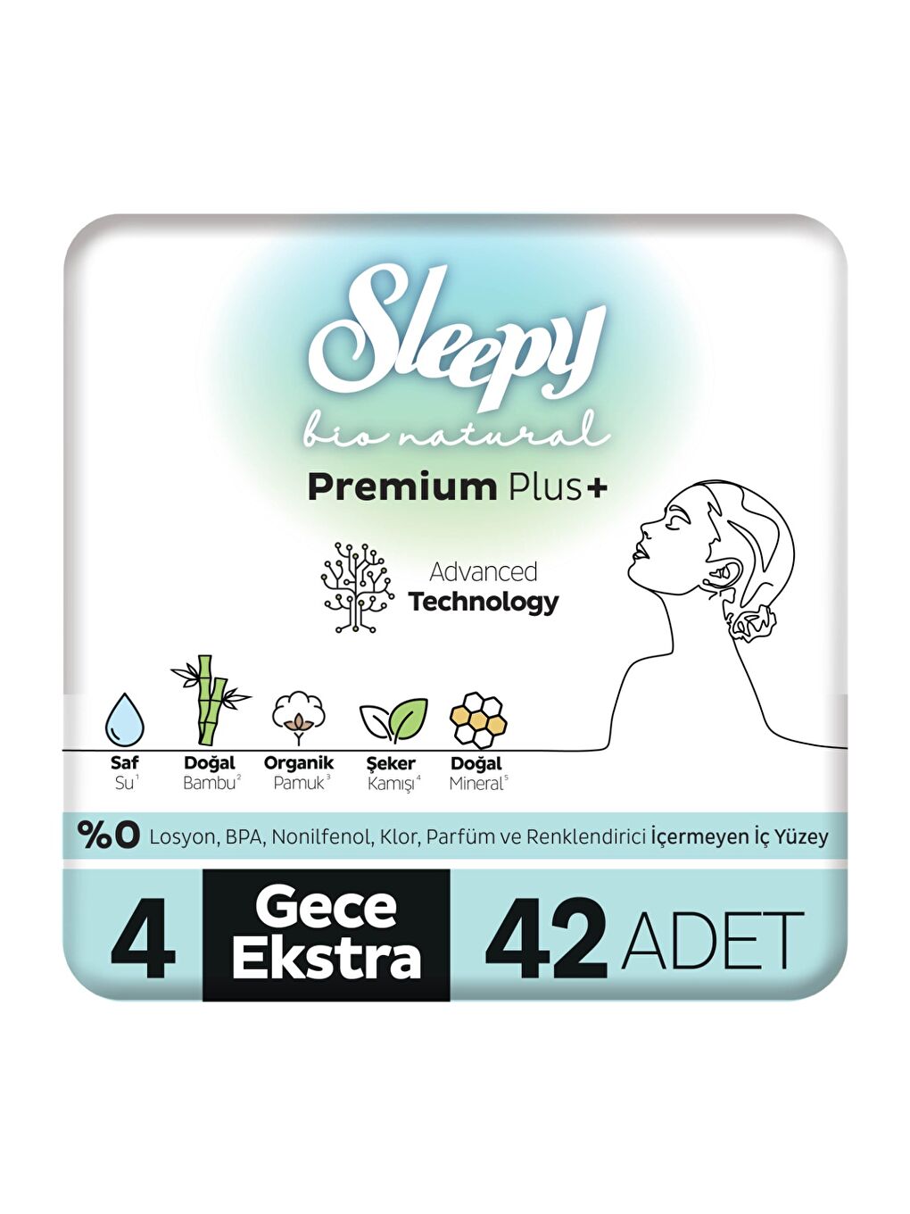 Bio Natural Premium Plus Hijyenik Ped Süper Avantaj Paketi Gece Ekstra 42 Adet