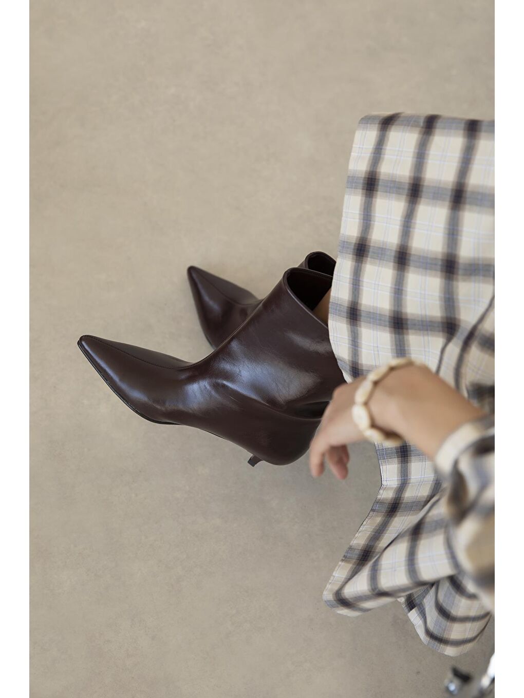 Morley Kadın Pino Ökçe Kırışık Deri Bot Bordo-1