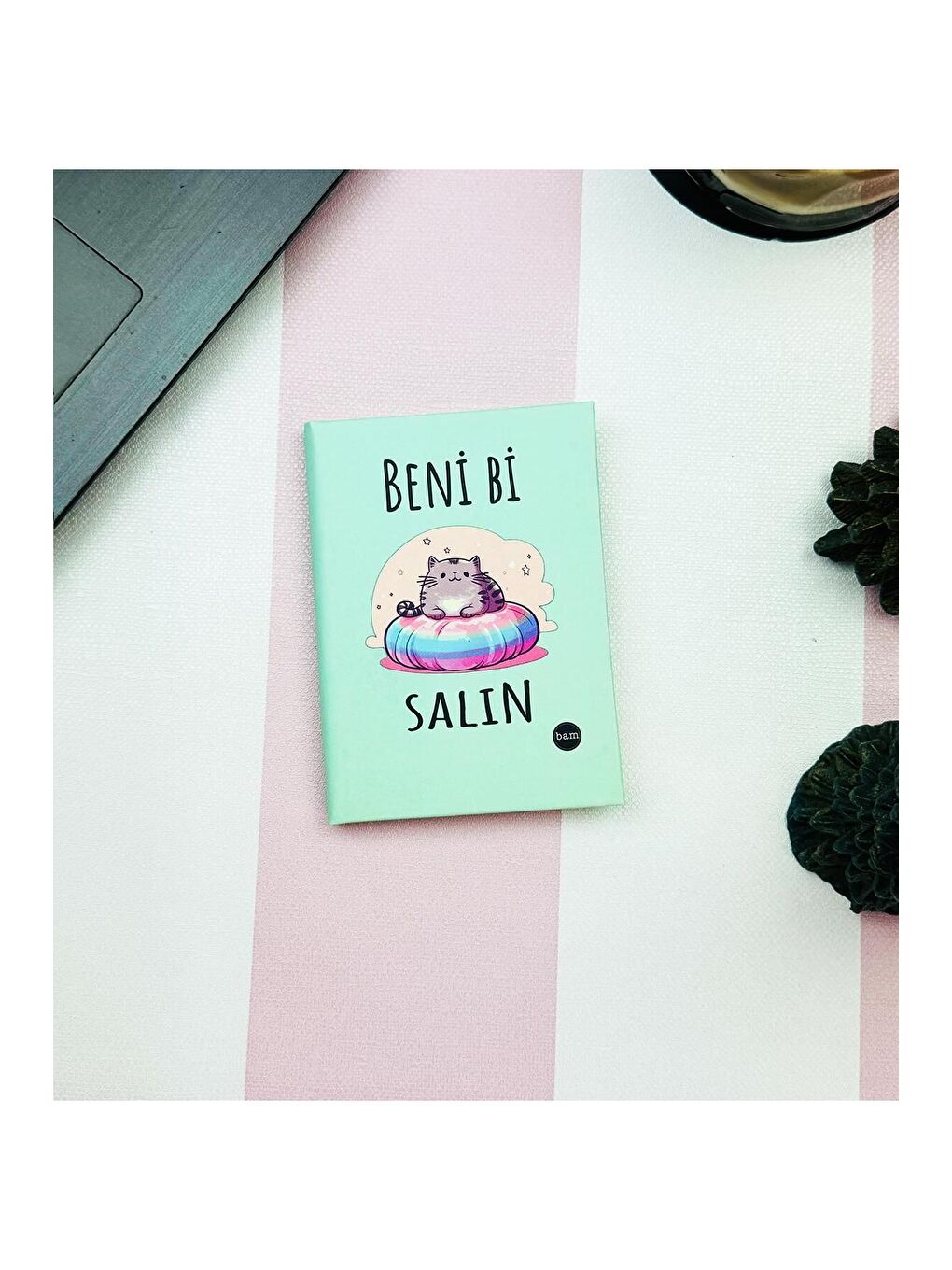 BAM HEDİYELİK EŞYA Beni Bi Salın Yeşil Tasarımlı Sert Kapaklı Mini Defter