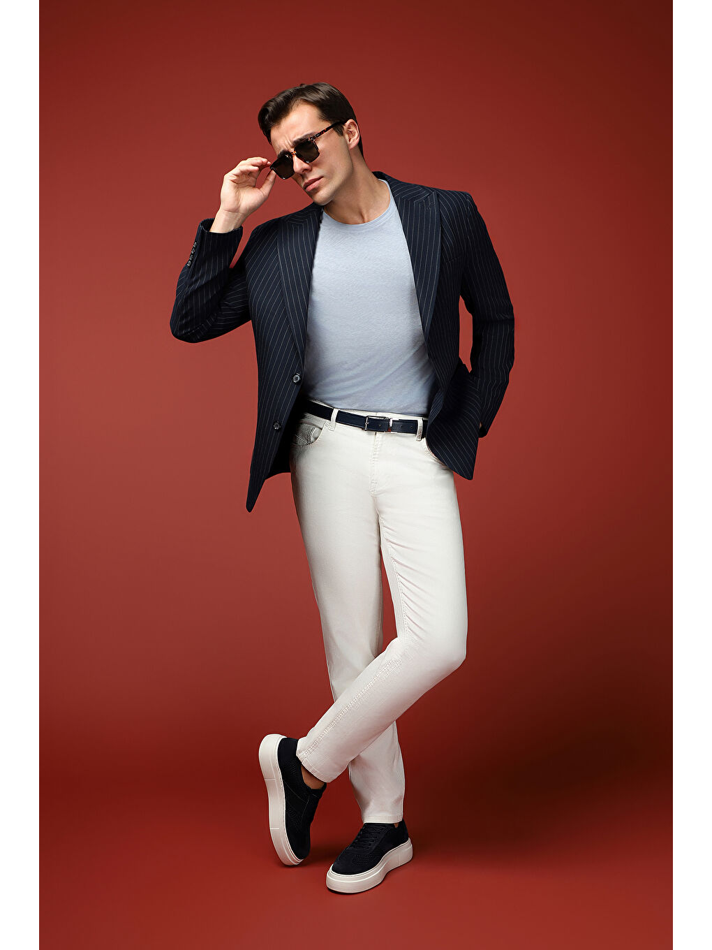 Beyaz Regular Fit Elastanlı Denim Pantolon-1