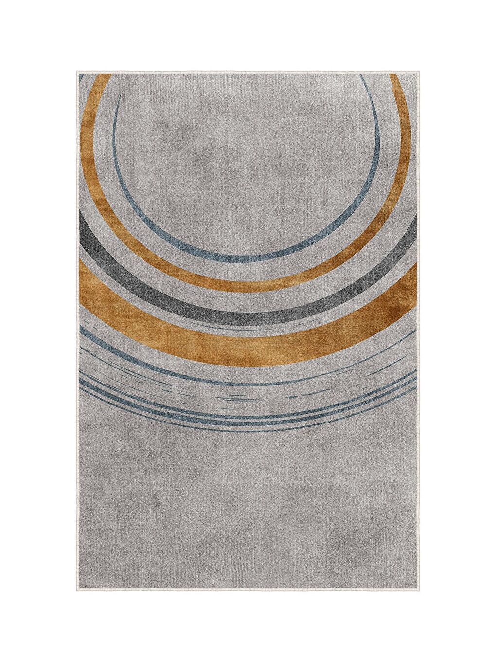 Gri Özel Tasarım, Kaymaz Taban, İnce, Yıkanabilir, Modern Halı WOOKECE1456 180x280-3