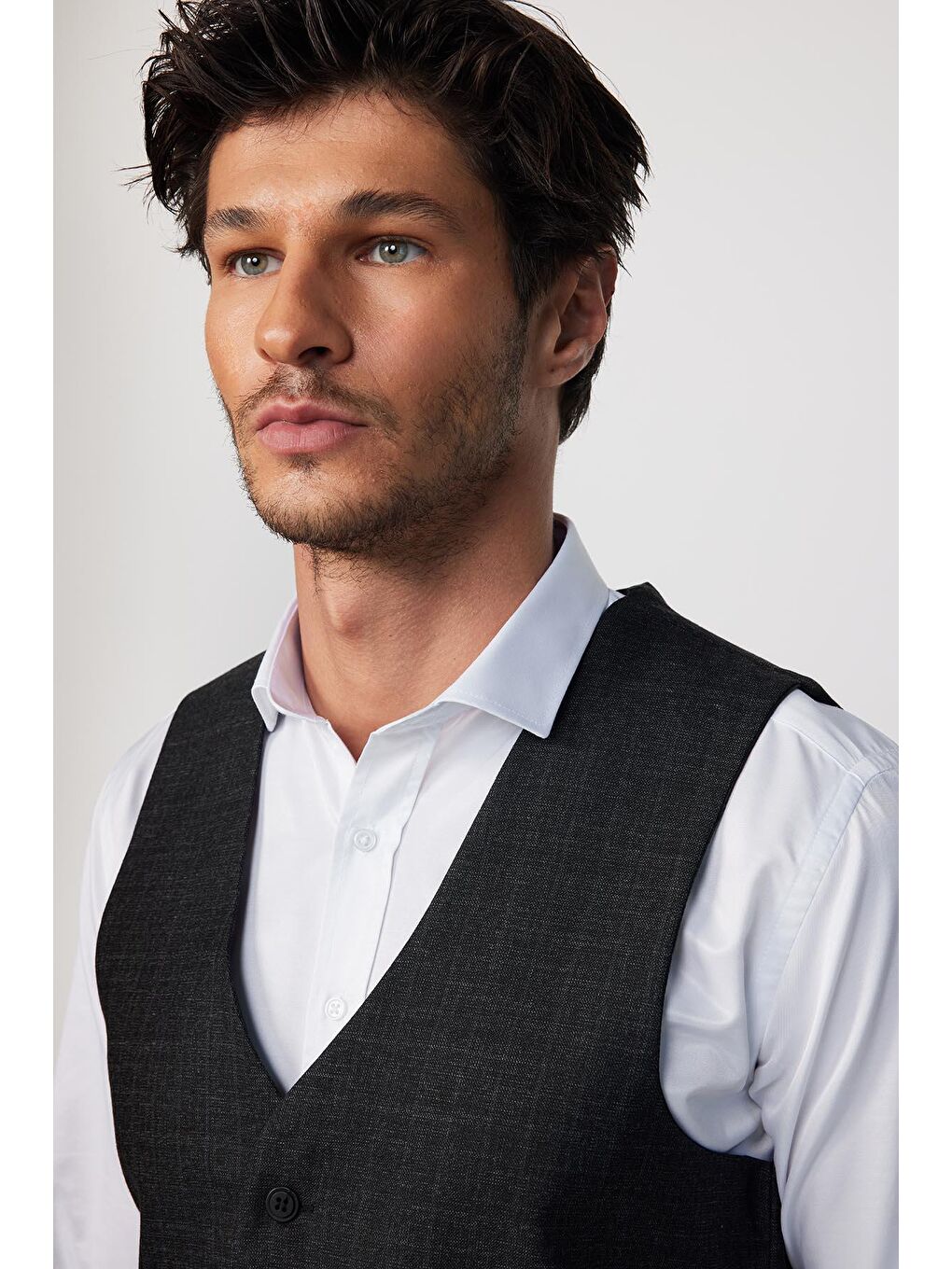 Slim Fit Dar Kesim Fleto Cep 4 Mevsim Siyah Erkek Yelek-1