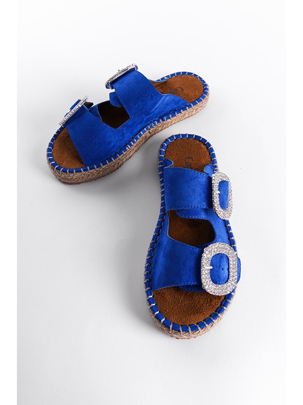 Capone Outfitters Mavi Taşlı Kadın Espadril Terlik - 3